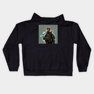 Soldier smoking Kids Hoodie